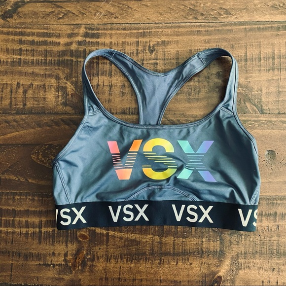 New VSX Victoria’s Secret The Player Sports Bra Dark Gray Size Large - Picture 6 of 7